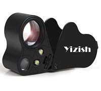 30X 60X Illuminated Jewelers Eye Loupe Magnifier Foldable Jewelry Magnifier with Bright LED Light for Gems Jewelry Coins Stamps