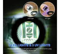 30X Black Loupe Magnifier Eye Loops Magnifying Glass Jewelry Coin Supplies With Purple Light Focusing Cloth Mirror Cylindrical