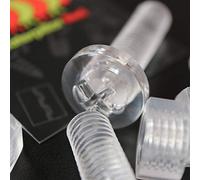 30x Clear Acrylic Pan Head Plastic Screws & Bolts M8 x 40mm, Nuts & Washers
