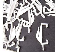 30x Decorail Curtain Track Gliders - Rail Loop Runner Hooks - White Plastic Nylon