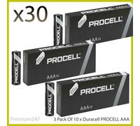 30x Duracell AAA Procell Alkaline Batteries LR03, MN2400 Replaces Industrial