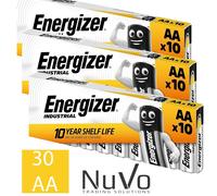 10 x Energizer AA Industrial Alkaline Batteries 1.5V LR6 MN1500