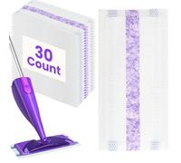 30x Flash Mop Refill Pads for Flash Powermop - 11"x 5.5" Disposable Microfibre Mop Pads for Deep Cleaning Hardwood & Tile Floors - Advanced Absorption Technology for Spotless Results(PurPle)