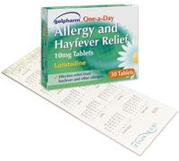 30x Galpharm Loratadine 10mg Hayfever and Allergy Relief One-a-Day Tablets and Pocket Size Calendar - Bundled by GetInStyle Shop