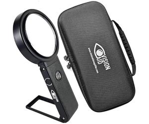 30x Hands-Free Magnifier with USB Rechargeable Ultra Bright LED Lights and Case | 40x Loupe Magnifying Glass with Stand for Reading Jewelry Coins Watch Hobby Crafts Close Work