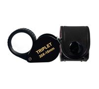 30X Illuminated Jewelers Loupe Magnifier Foldable Jewelry Magnifier Eye Loop 18mm Optical Glass Lens with Lanyard Hole for Gems, Jewelry, Coins, Stamps Collection