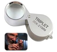 30X Jewellers Loupe - Magnifying Glass Folding Pocket Metal - Scientific Document Magnifying Glass - For Hobbies Geology Gems Rocks Stamps Coin Collectin