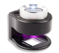 30X LED Magnifier with Scratch-Resistant Dual Optical Lens and Scale Plate for Stamp Collecting and Document Review (black)