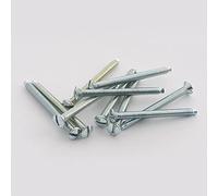 30x M3.5 x 38mm Electrical Machine Screw Raised-Head Silver/Chrome Steel finish - Raised Edge Screwed compatible Light Switches Sockets Plugs Fixing Bolt Redecorating Repurposing 30PACK