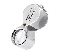 30x Magnifying Glass, Folding Pocket Metal Magnifying Glass for Reading Coins, Diamonds, Jeweller, Coins, Stamps - Flip Lens with 21 mm Diameter