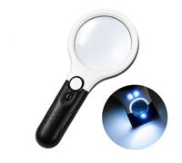 30x Magnifying Glass with LED Light, Handheld Reading Magnifier with Large Optical Glass Lens and Easy Switch Control, Portable Illuminated Magnifier for Reading, Coins, Jewellery, Crafts and Repair