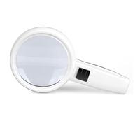 30X Magnifying Glass with Light, 3 LED Illuminated for Close Work, Handheld Large Glasses Reading, Powered by Battery for Seniors Reading, Inspection, Exploring