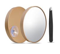 30X Magnifying Mirror, 3.5 Inches Small Magnifying Mirror with Suction Cup and Tweezers, Travel Mganifying Mirror, Makeup Mirror,Compact Mirror Set for Travel, Bathroom, Makeup, Shaving (Rose Gold)