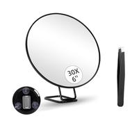 30X Magnifying Mirror with Stand Tweezers Magnified Makeup