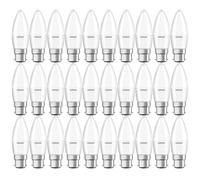 30x Osram LED Candle Bulbs 5.7W=40W B22d Matt 470lm 2700K Warm White