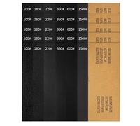 30x Sandpaper Sheets 60-2000 Grit Carbon-Backed MultiPurpose Abrasive For Metal Stone Wood Restoration Projects Silicon Sandpaper
