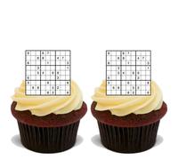 30x SUDOKU PUZZLE Premium Edible Stand Up Rice Wafer Cake Toppers D1 DECORATIONS