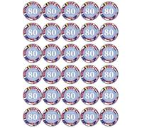 30x VE Day 80th Anniversary Victory In Europe PRE CUT Cupcake Toppers Premium Edible Wafer Paper Fairy Cake Toppers Birthday Celebration Cakes Decorations Party Round NO CUTTING REQUIRED!