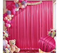 30x10 ft Wrinkle Free Hot Pink Sequin Backdrop Curtain for Parties-Thick Not Fall-Off Glitter Fuchsia Backdrop Drapes-8 Panels 5x10ft Shimmer Photo Back Drop Cloth for Wedding Birthday Photography