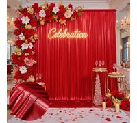 30x10 ft Wrinkle Free Red Sequin Backdrop Curtain for Parties,Thick Not Fall-Off Glitter Backdrop Drapes,6 Panels 5x10ft Shimmer Photo Back Drop Cloth for Wedding Birthday Photography Background