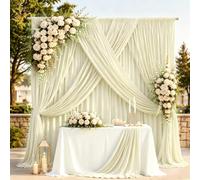30x10ft Beige Backdrop Curtain for Parties Wedding Beige Wrinkle Free Photo Drapes for Backdrop for Birthday Bridal Shower Graduation Baby Shower Photoshoot Background Decorations W5xH10', 6panels