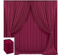 30x10ft Burgundy Backdrop Curtain for Wedding Parties Wrinkle Free Fabric Maroon Drapes Backdrop Decoration for Baby Shower Birthday Photography Decoration 6 Panels, 5ft x 10ft