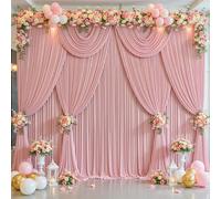 30x10ft Dusty Rose Backdrop Curtain Panels for Parties - Wrinkle Free Polyester Photo Curtain Backdrop Wedding Back Drop Fabric Drapes for Party Decorations Background for Photography