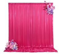 30x10ft Hot Pink Backdrop Curtains Wedding Party Sequin Shimmer Curtain Backdrop Fabric Glitter Drapes Backdrop Bridal Baby Shower Birthday Christmas Hot Pink Photo Backdrop 5x10FT，6 Panels