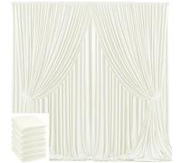 30x10ft Ivory Backdrop Curtain for Wedding Parties Wrinkle Free Fabric Ivory Drapes Backdrop Decoration for Baby Shower Birthday Photography Decoration 6 Panels, 5ft x 10ft