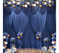 30x10ft Navy Blue Backdrop Curtain Panels for Parties - Wrinkle Free Polyester Photo Curtain Backdrop Wedding Back Drop Fabric Drapes for Party Decorations Background for Photography