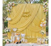 30x10FT Non-Shedding Glitter Gold Backdrop Curtain, Wrinkle-Free 5x10FT Backdrop Drapes for 6 Panels Back Drop Cloth for Wedding Birthday Baby Shower Photography Graduations