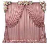 30x10ft Rose Gold Glitter Sequin Photo Backdrop Curtain for Parties Wrinkle Free Shimmer Polyester Photoshoot Curtains Drapes Backdrop for Wedding Birthday Baby Shower Shiny Background 6 Panels 5x10ft