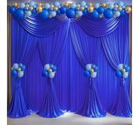 30x10ft Royal Blue Backdrop Curtain Panels for Parties - Wrinkle Free Polyester Photo Curtain Backdrop Wedding Back Drop Fabric Drapes for Party Decorations Background for Photography