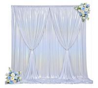 30x10ft Silver Backdrop Curtains Wedding Party Sequin Shimmer Curtain Backdrop Fabric Glitter Drapes Backdrop Bridal Baby Shower Birthday Christmas Silver Photo Backdrop 5x10FT，6 Panels