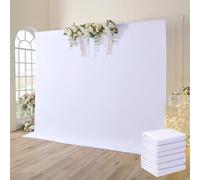 30x10ft White Backdrop Curtains for Parties, Wrinkle Free Polyester 3Panels 10ft Wide Seamless Photo Backdrop Drapes Back Drop Cloth for Wedding Birthday Background