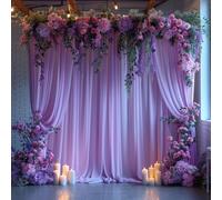 30x10ft Wrinkle Free Lavender Backdrop Curtain for Parties Soft Fabric Drapes Wedding Curtain Backdrop for Birthday Party Decorations Background for Photography 5x10ft,6 Panels