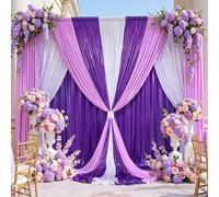 30x10ft Wrinkle Free Purple Sequin Backdrop Curtain for Wedding Parties