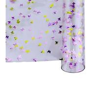 30x132cm Roll Clear Ultra-Transparent Withe Glitter Powder Love Hearts Star Color Dot PVC Jelly Fabric for Handbags(Color-03)