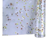 30x132cm Roll Clear Ultra-Transparent Withe Glitter Powder Love Hearts Star Color Dot PVC Jelly Fabric for Handbags(Color-02)