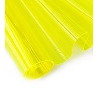 30x135cm Transparent PVC Vinyl, 0.4mm Neon Solid Color Waterproof Fabric Super Clear Mirrored Foil Roll for Making Handags Bows DIY Decor, Yellow