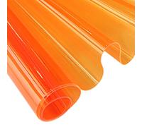 30x135cm Transparent PVC Vinyl, 0.4mm Neon Solid Color Waterproof Fabric Super Clear Mirrored Foil Roll for Making Handags Bows DIY Decor, Orange