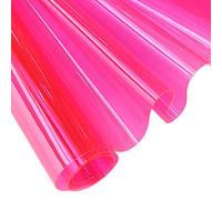 30x135cm Transparent PVC Vinyl, 0.4mm Neon Solid Color Waterproof Fabric Super Clear Mirrored Foil Roll for Making Handags Bows DIY Decor, Rose Red