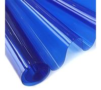 30x135cm Transparent PVC Vinyl, 0.4mm Neon Solid Color Waterproof Fabric Super Clear Mirrored Foil Roll for Making Handags Bows DIY Decor, Blue