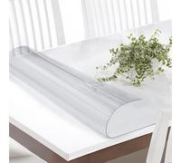 30x165cm Clear Frosted Plastic Tablecloth Protector 1.5mm Thick Waterproof Office Desk Blotter Pad Vinyl Dining Room Table Protector for Dessert Shop, Entrance Console