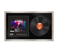 30X17" Aluminium Modern Vinyl Record Frame With Black Mount For 12 Inch Lp Album Cover & Disc - Ak Frames