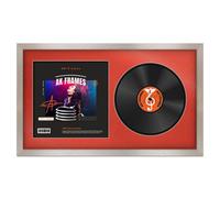 30X17" Aluminium Modern Vinyl Record Frame With Poppy Red Mount For 12 Inch Lp Album Cover & Disc - Ak Frames
