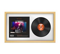 30X17" Matte Yellow Modern Vinyl Record Frame With White Mount For 12 Inch Lp Album Cover & Disc - Ak Frames