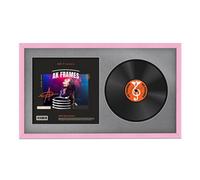 30X17" Pink Classic Vinyl Record Frame With Mid Grey Mount For 12 Inch Lp Album Cover & Disc - Ak Frames