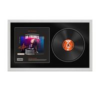 30X17" White Ash Modern Vinyl Record Frame With Black Mount For 12 Inch Lp Album Cover & Disc - Ak Frames