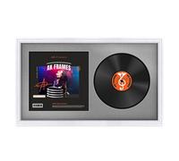 30X17" White Step Vinyl Record Frame With Silver Mount For 12 Inch Lp Album Cover & Disc - Ak Frames